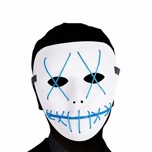 Scary LED Mask Halloween Cosplay Costume for Festival Parties Blue
