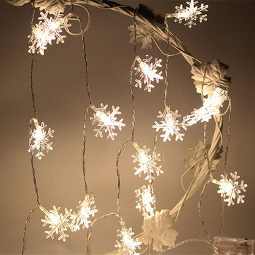KCASA 1M 10LED Snowflake Shape LED String Light Colorful Battery Powered LED Light for Christmas Halloween Wedding Party Decorations