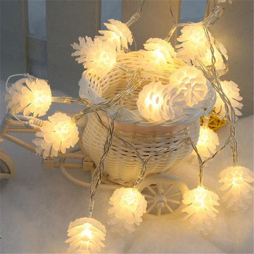 KCASA 2M 20 LED Pine Cone String Lights LED Fairy Lights for Festival Christmas Halloween Party Wedding Decoration Battery Powered