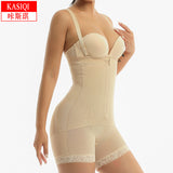 Women's Corset Bodyshaper High Compression Garment Abdomen Control Double Bodysuit Waist Trainer Open Bust Shapewear Fajas - Shapers - AliExpress