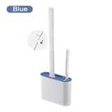 Wall Hanging TPR Toilet Brush with Holder Set Silicone Bristles for Floor Bathroom Cleaning
