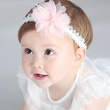 New Hair Accessories Girls Turban Headwear Baby Headband Bow Pearl Lace Hair Band Headband White Solid Lovely Band