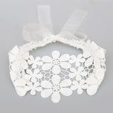 New Hair Accessories Girls Turban Headwear Baby Headband Bow Pearl Lace Hair Band Headband White Solid Lovely Band