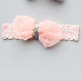 New Hair Accessories Girls Turban Headwear Baby Headband Bow Pearl Lace Hair Band Headband White Solid Lovely Band