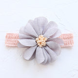 New Hair Accessories Girls Turban Headwear Baby Headband Bow Pearl Lace Hair Band Headband White Solid Lovely Band