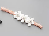 New Hair Accessories Girls Turban Headwear Baby Headband Bow Pearl Lace Hair Band Headband White Solid Lovely Band