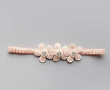 New Hair Accessories Girls Turban Headwear Baby Headband Bow Pearl Lace Hair Band Headband White Solid Lovely Band